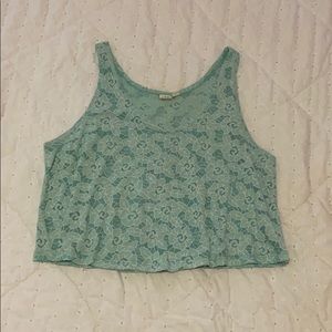 green sheer crop top